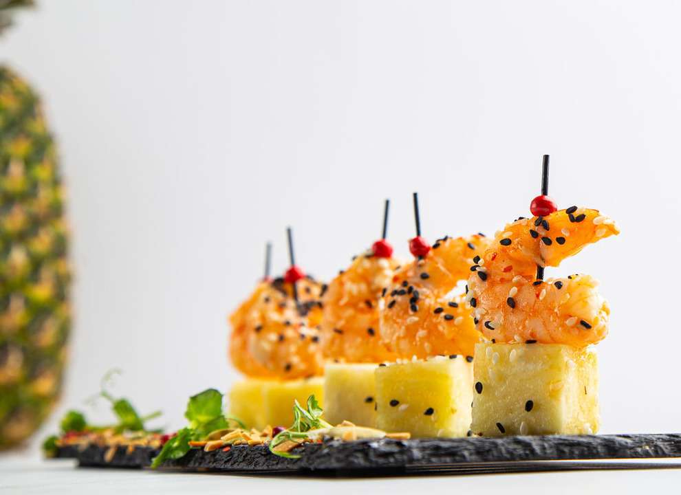 Канапе С Ананасом И Креветками